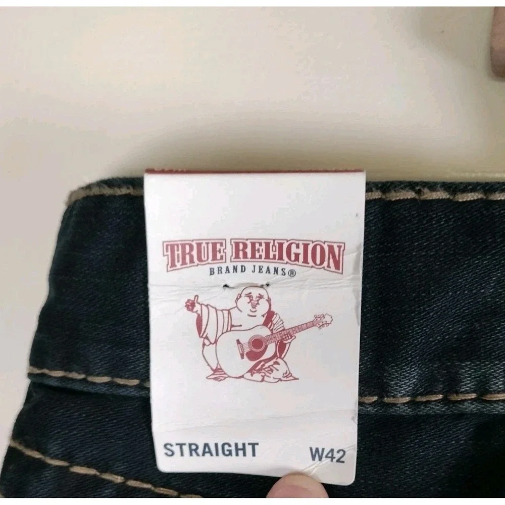 NWT True Religion Straight Flap Big T Jeans Men 42x32 (33) Moonlight Marble